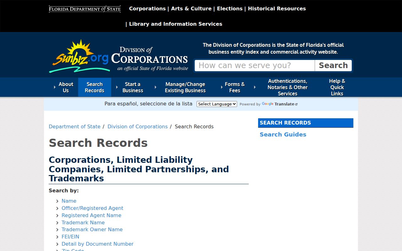 Clay County resident lookup through Florida business records
